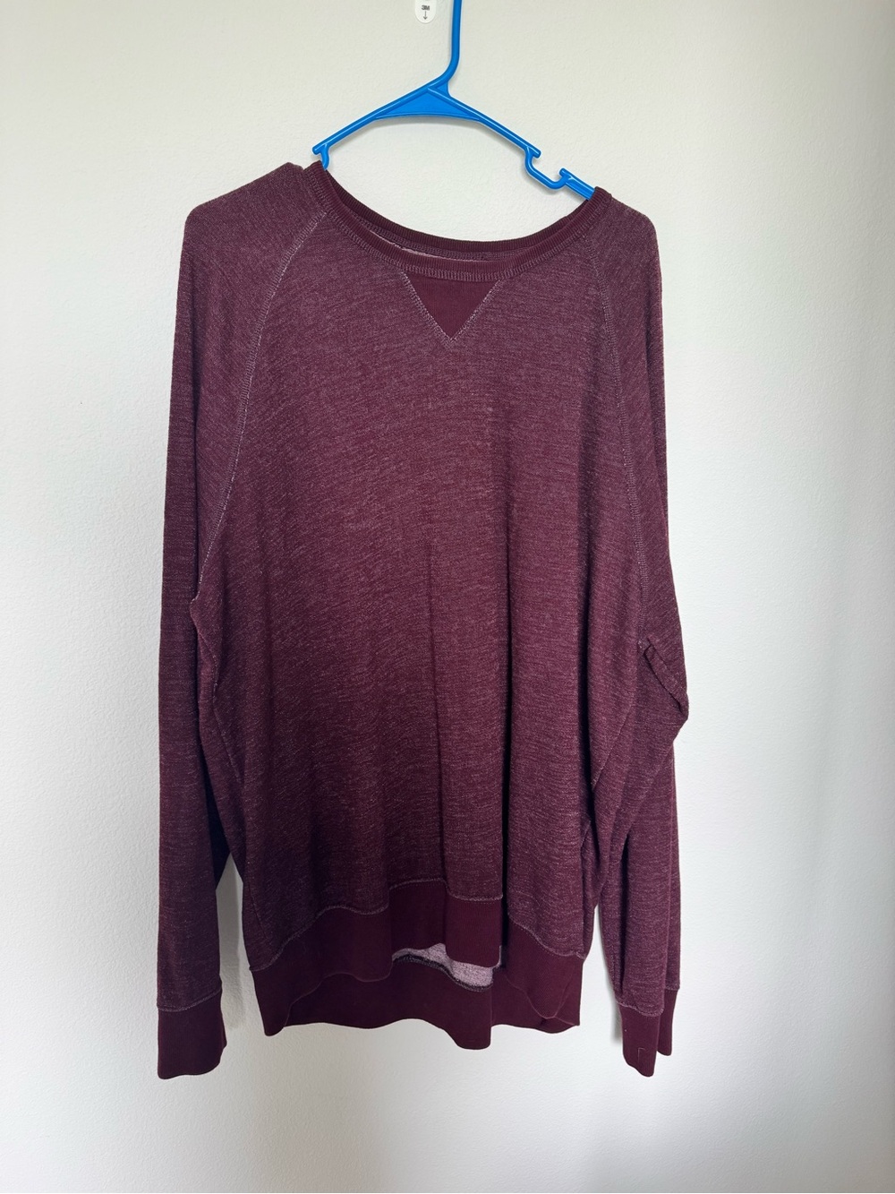 Men's Maroon Long-Sleeve Crewneck Sweater